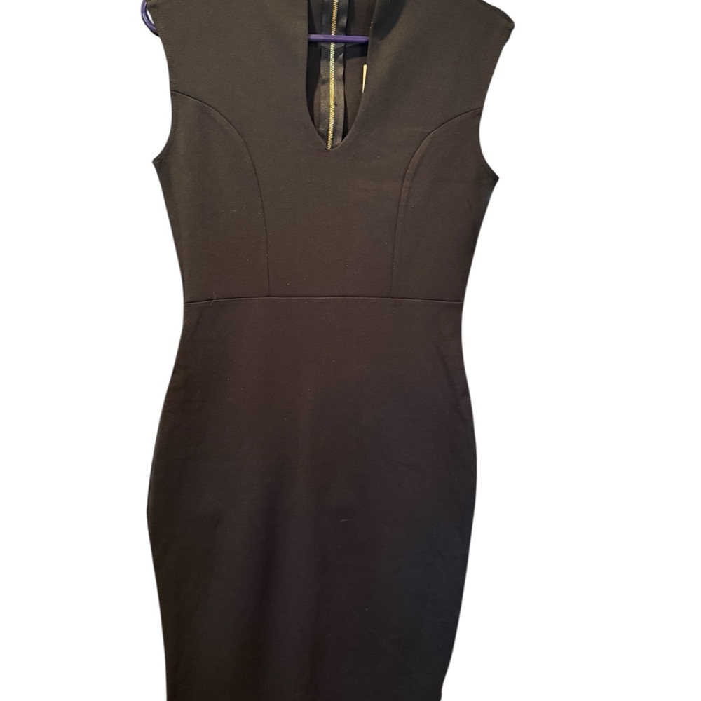O42 Rolla Coster Elegant Black Midi Dress